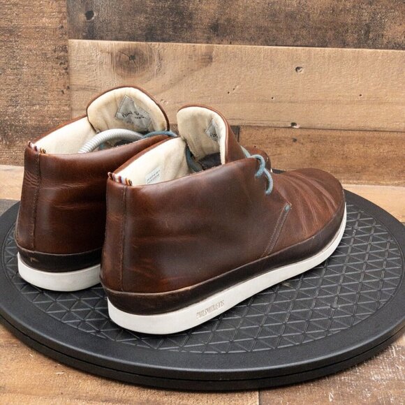 PAUL SMITH JEANS MENS CHUKKA BOOTS BROWN LEATHER LACE UP BUSINESS CASUAL SIZE 11 - Picture 8 of 9
